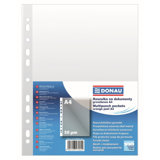 Plastlommer A4 transparent 50 my �ben top venstre - 100 stk