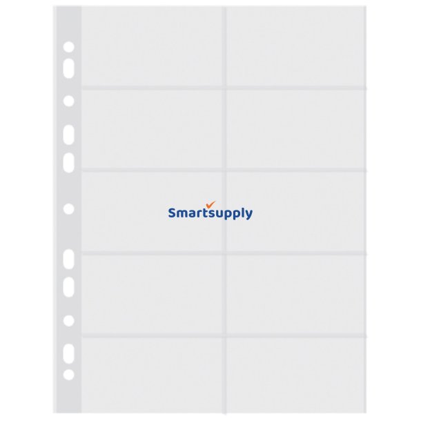 Plastlommer til visitkort A4 glasklar 50 my - 10 stk