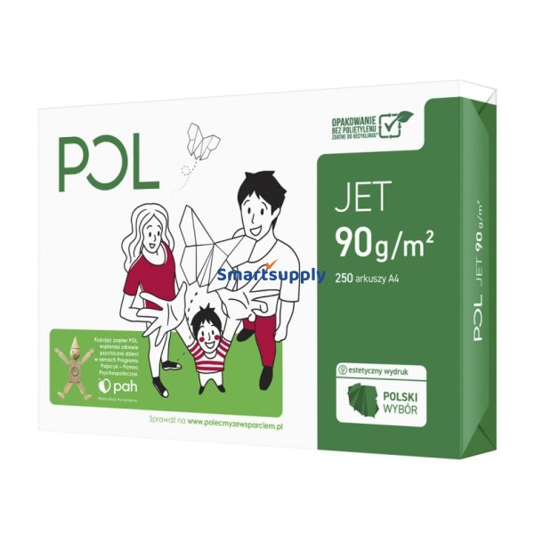 Printerpapir A4 POL JET 90 gram - 9 pakker a&acute; 250 ark