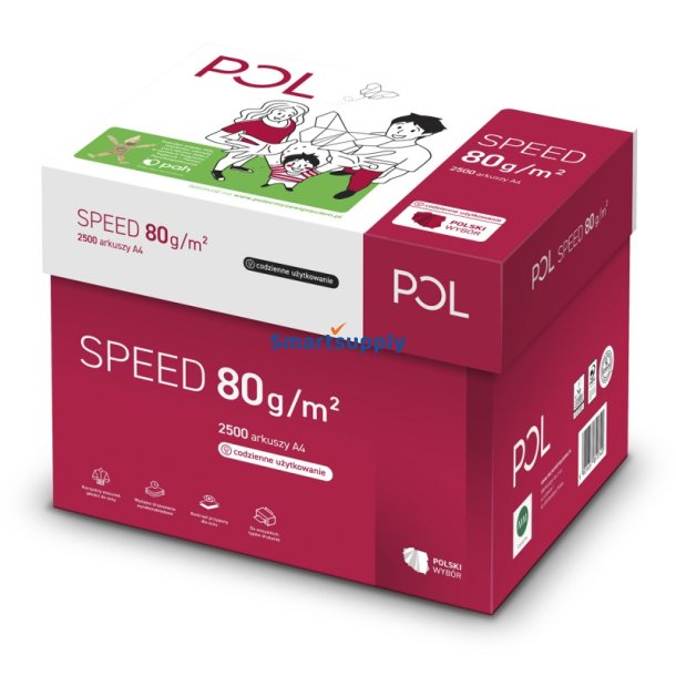 Printerpapir A4 POL JET Speed 80 gram - 2500 ark