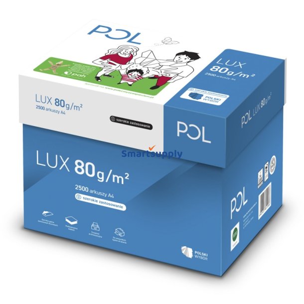 Printerpapir A4 POL LUX 80 gram - 2500 ark