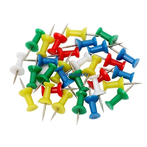 Push pins mix farver - 100 stk