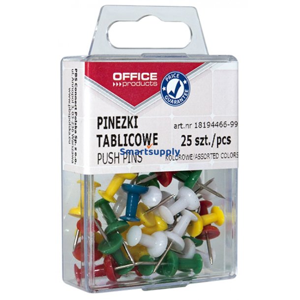 Push pins mix farver plastske - 25 stk
