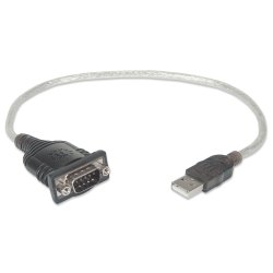 Manhattan Usb-A Til Seriel Konverterkabel, 45 cm, Han Til Han, Seriel/Rs232/Com/Db9
