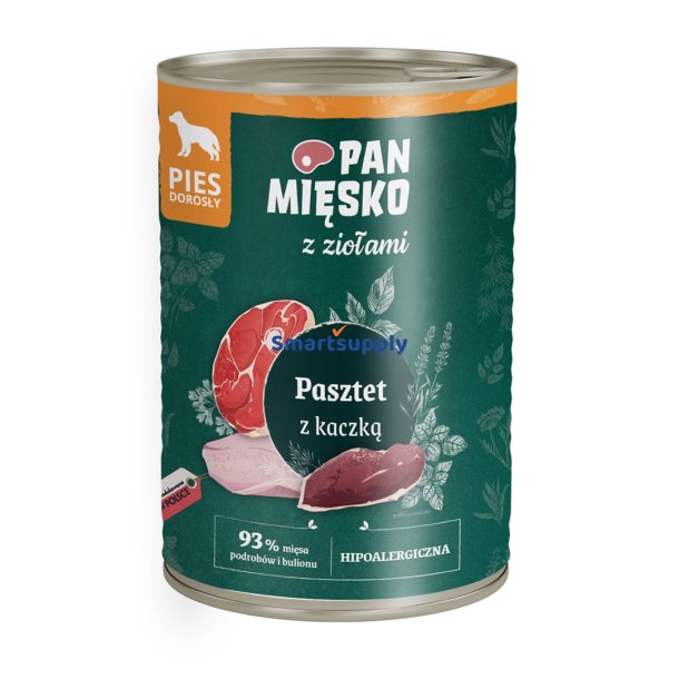PAN MISKO with herbs Duck pate - vdfoder til hunde - 400g