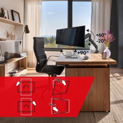 Maclean Mc-968 Dobbeltarms Skrmbeslag 17-57" 27 Kg Kraftig Robust Vesa 200X200