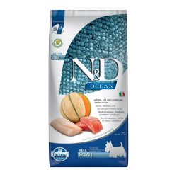 FARMINA N&D Ocean Dog Salmon, Cod, Cantaloupe, Melon Adult Mini  - trfoder til hunde - 7 kg