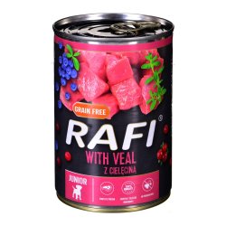 Dolina Noteci Rafi Junior med kalvekd, tranebr og blbr - Vd hundemad 400 g