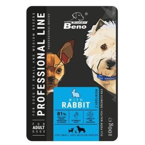 SUPER BENO Adult Small and medium Rabbit - Vdt hundefoder - 100 g