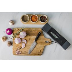 Kohersen Elegance Ibenholt Tr Santoku Kniv Damaskus Stl 12,7 cm