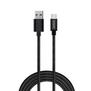 Savio CL-129 USB-kabel 2 m USB 2.0 USB A USB C Sort