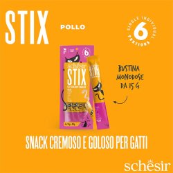 Schesir Stix Kyllingecreme - Godbid Til Katte - 6X15g