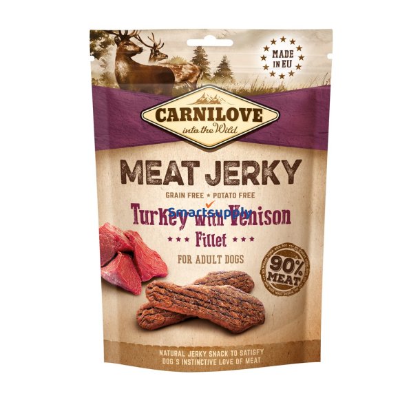 CARNILOVE Meat Jerky Turkey with Venison - hundesnack - 100 g