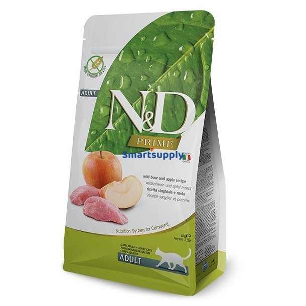 Farmina N &amp; D Prime Kat Vildsvin &amp; ble Voksen - Trfoder Til Kat - 5 Kg