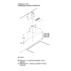 Bosch Serie 6 DWK65DK20 emhtte Vgmonteret Hvid 430 m3/h A