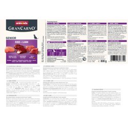 ANIMONDA GranCarno Senior Beef and lamb - vdfoder til hunde - 800g
