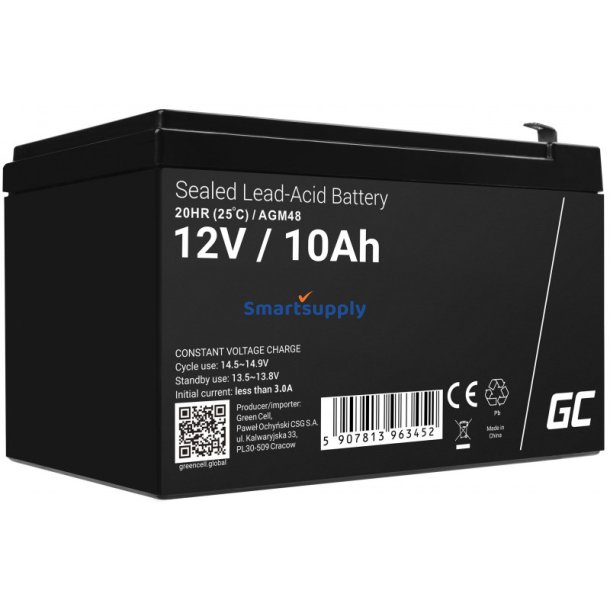 Green Cell Agm48 Ups Batteri Forseglet Blysyre (Vrla) 12V 10 Ah