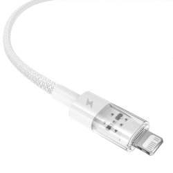 Baseus Gem USB til IP 2.4A hurtigopladningskabel 2 m Hvid