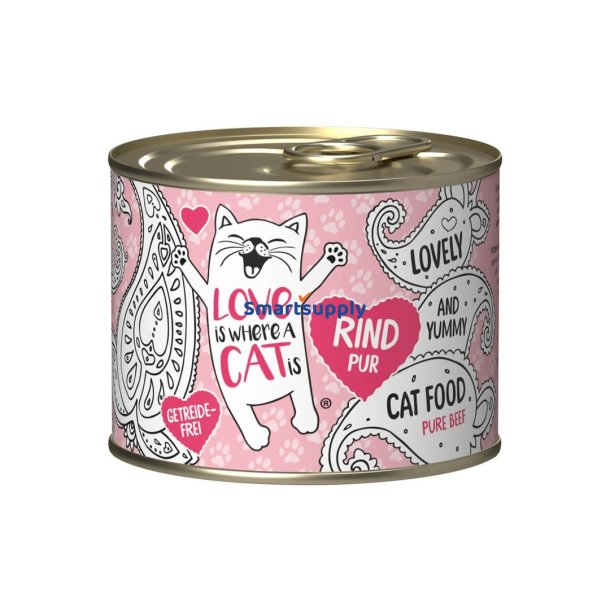 Love Is Where A Cat Is Oksekd - Vdfoder Til Katte - 200G