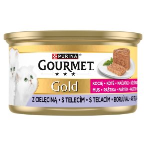 PURINA Gourmet Gold Kitten Veal mousse - vd kattefoder - 85g
