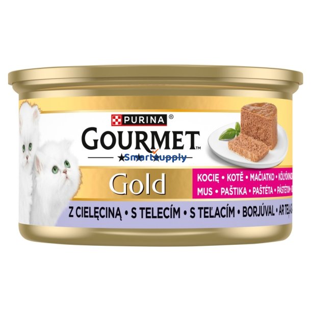 PURINA Gourmet Gold Kitten Veal mousse - vd kattefoder - 85g