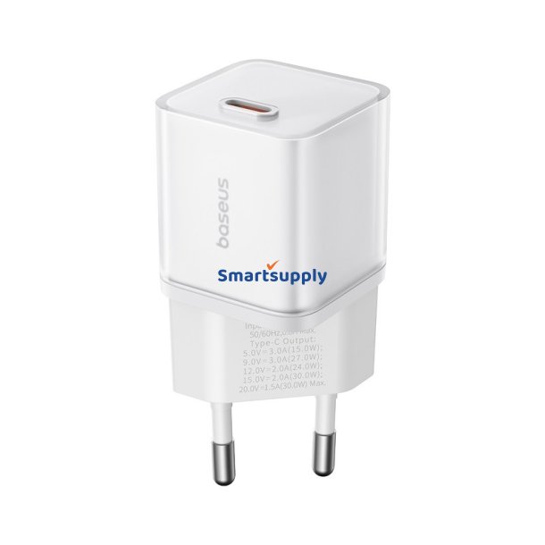 Baseus Gan5s P10162504213-00 Netoplader 30W Hvid