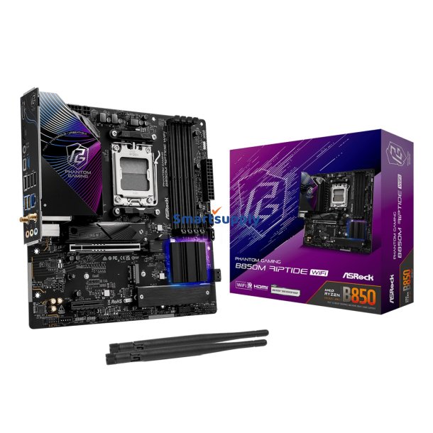 Asrock Phantom Gaming B850M Riptide WiFi AMD B850 Sokkel AM5 micro ATX