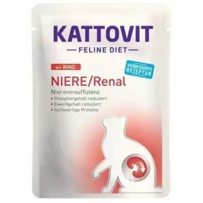 KATTOVIT Feline Diet Niere/Renal Beef - vd kattefoder - 85g