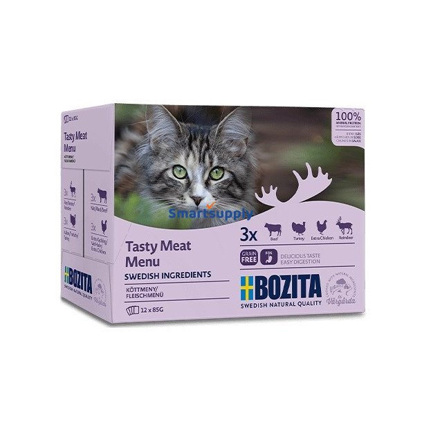 BOZITA Tasty meat menu - vd kattefoder - 12 x 85g