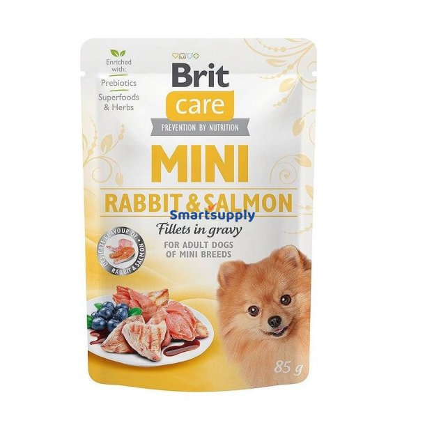 Brit Care Mini Rabbit &amp; Laks - Vdfoder Til Hunde - 85G