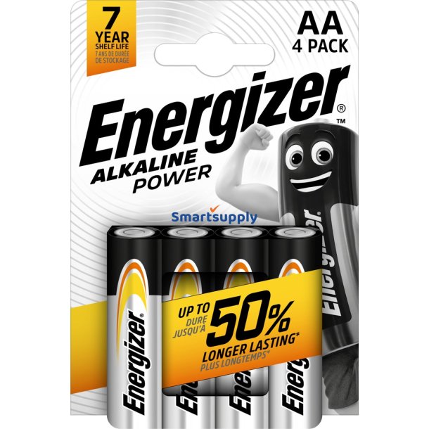 Energizer AP Alkaline Power 410850 Batteri AA LR6 4 stk.