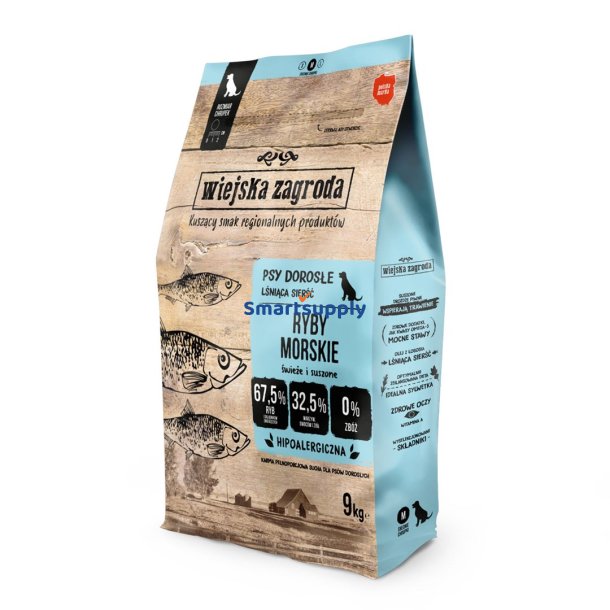 Wiejska Zagroda Havfisk Crunchy M - Trfoder Til Hunde - 9 Kg