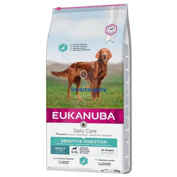 Eukanuba Daily Care Adult Sensitive Digestion - Trfoder Til Hunde - 12 Kg
