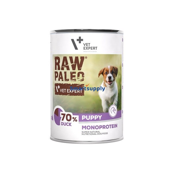RAW PALEO Puppy Monoprotein Duck - vdfoder til hvalpe - 400 g