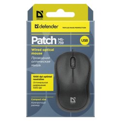 Computermus Defender PATCH MS-759 BLACK OPTICAL 1000dpi 3P