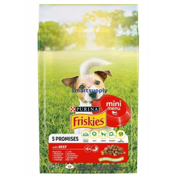 Friskies Mini Menu Oksekd Med Grntsager - Trfoder Til Hunde - 1,5 Kg