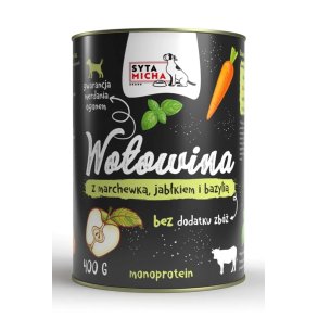 SYTA MICHA Beef with carrot, apple and basil - vdt hundefoder - 400g