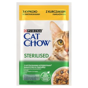 PURINA Cat Chow Sterilised Gig Kylling med aubergine - fugtigt kattefoder 85 g