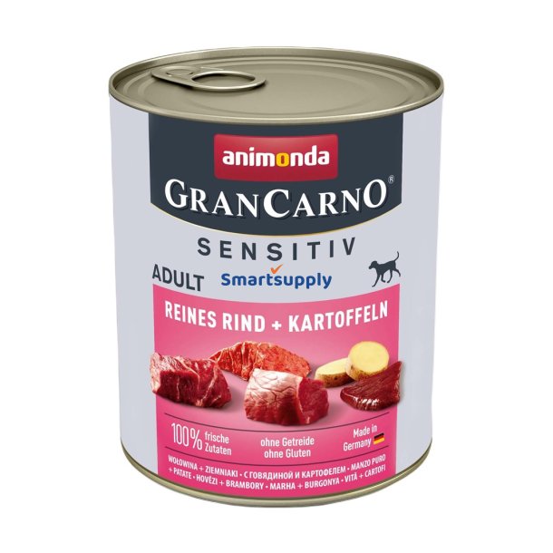 Animonda Grancarno Adult Sensitiv Oksekd Med Kartofler - Vdfoder Til Hunde - 800G