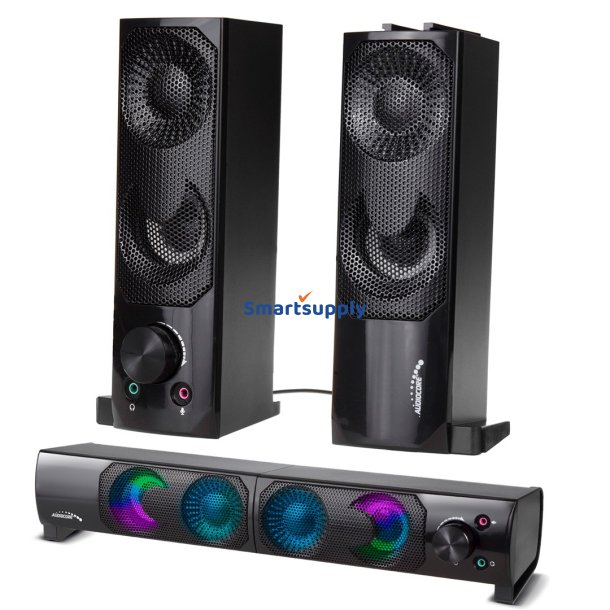 2 I 1 Pc-Hjttaler Soundbar Computer Rgb Led-Baggrundslys Stereo Gaming USB 2 X 3W Aux 3,5 Mm