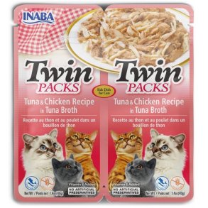 INABA CAT Twin Tun med kylling i bouillon  kattegodbid  2x40g
