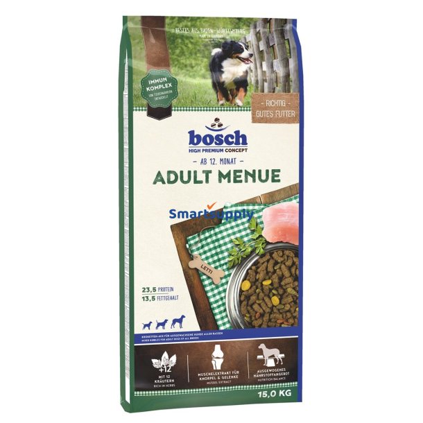 BOSCH Adult Menue - trfoder til hunde - 15 kg