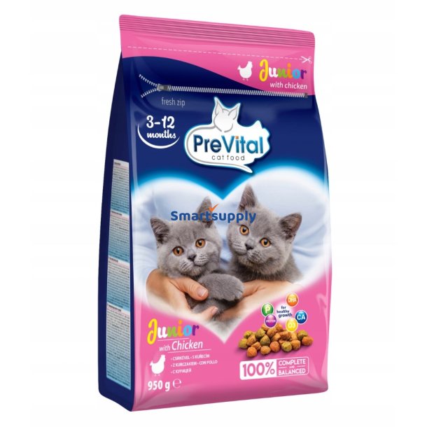 PREVITAL Junior Chicken - trfoder til kattekillinger - 950g