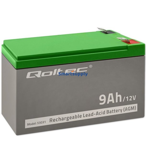 Qoltec 53031 AGM-batteri | 12V | 9Ah