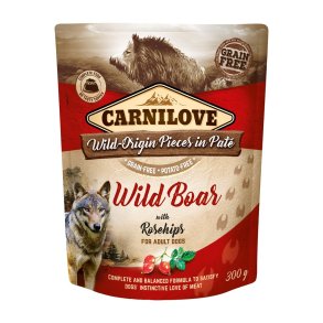 CARNILOVE Dog Pouch Wild boar & rosehips - vdfoder til hunde - 300g