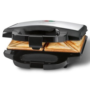 Clatronic ST 3778 sandwichtoaster 750 W Sort, Rustfrit stl
