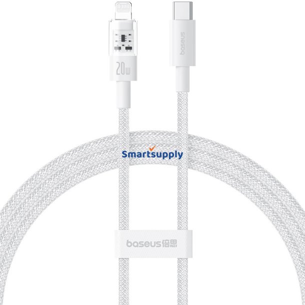 Baseus Gem USB-C til iP hurtigopladningskabel 1 m 20 W Hvid