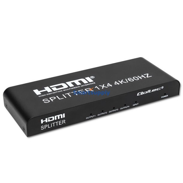 Qoltec 51799 Aktiv HDMI Splitter 4 x HDMI 4K x 2K | 6 Gb/s | 60 Hz