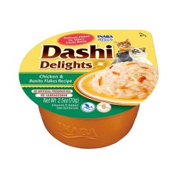 Inaba Dashi Delights Kylling Med Bonitoflager I Bouillon - Kattegodbidder - 70G