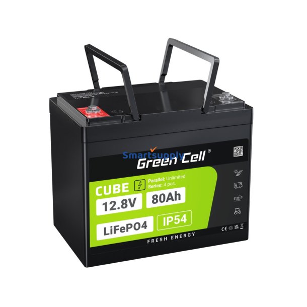 Green Cell Lfpgc12v80ah Ups Batteri Lithium Iron Phosphate (Lifepo4) 12,8 V